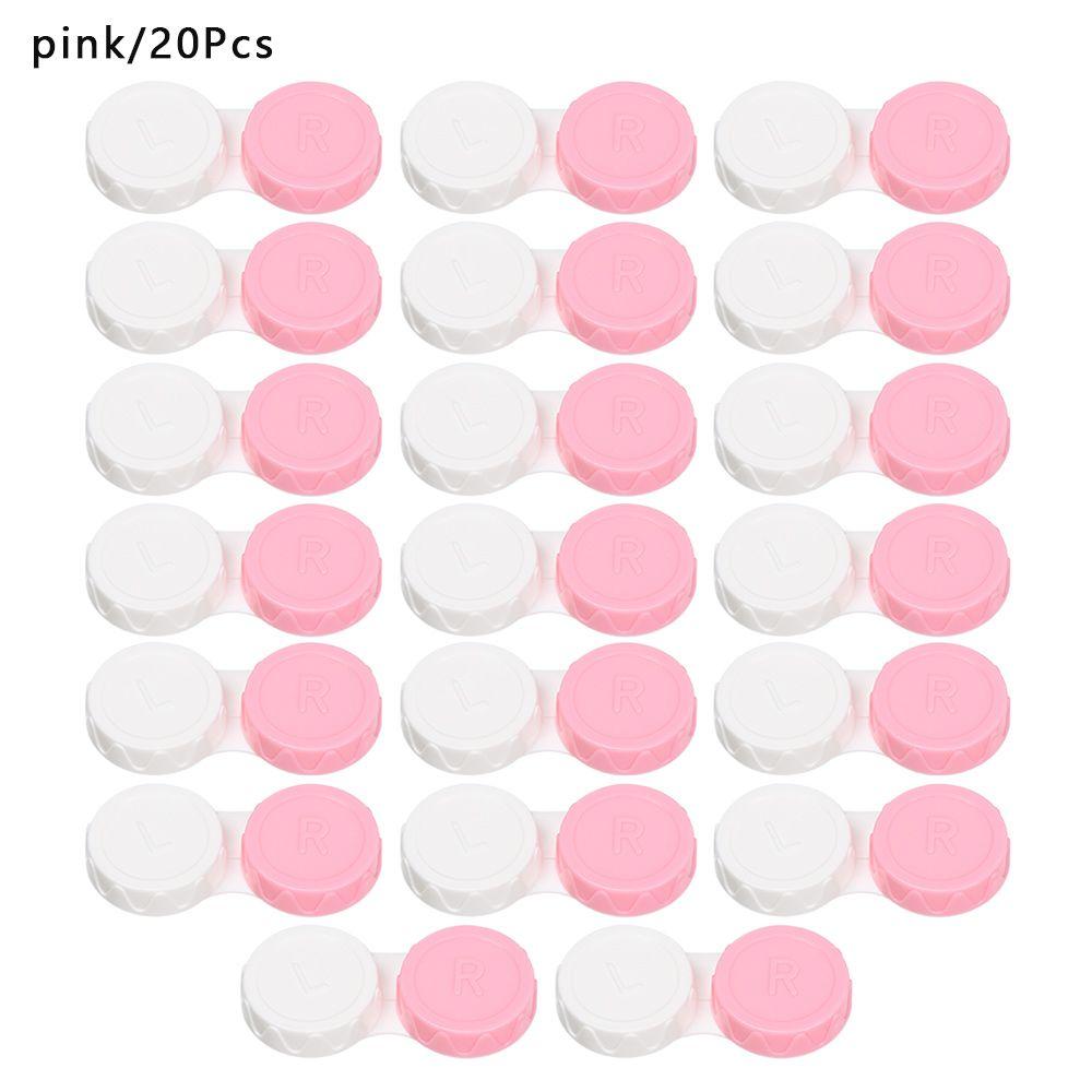 20 PCS Kit Plastic Mini Eye Glass Candy Color Soaking Box Contact Lens Case Travel Glasses Holder