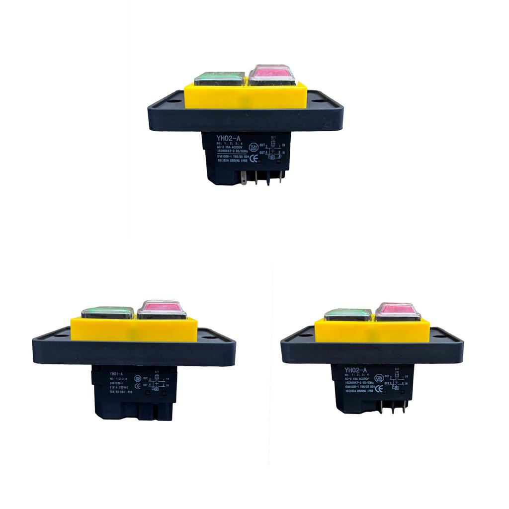 Industrial Electromagnetic Button Switches 250V 8A 16A Cut Off Power Button Simple Operate Suitable for Slicers & Drills