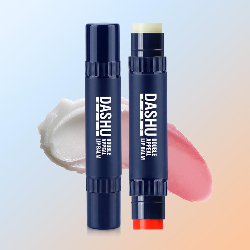 DASHU Mens Double Appeal Lip Balm 4.8g - Strawberry Scent + Unscented men, Korean