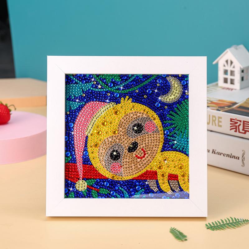 Kids Full Drill 5D Diamond Painting Kit, Cartoon Animal Handmade Diy Diamond Paste Decor Art