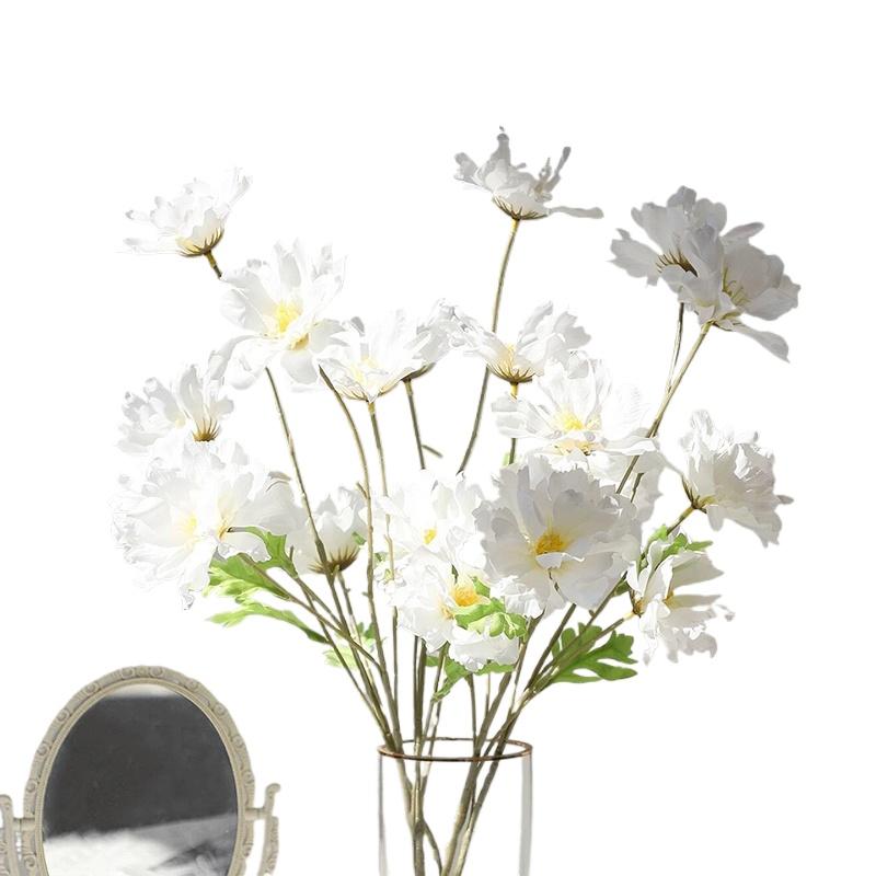 1 пучок Шелковый цветок Вечный цветок 4 головки Искусственный цветок Имитация цветка Орхидея Цветок заката Свадебный декор