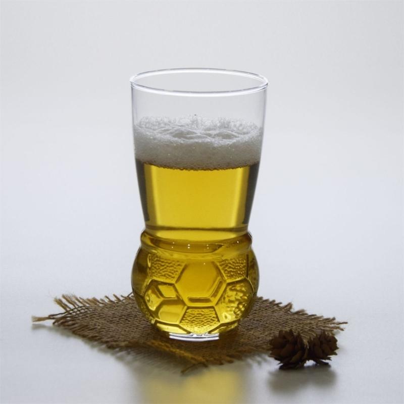 6Pcs Clear Soccer Design Glass Cups 450ml Large Capacity Watch Game Drinkware For Beer And Beverages