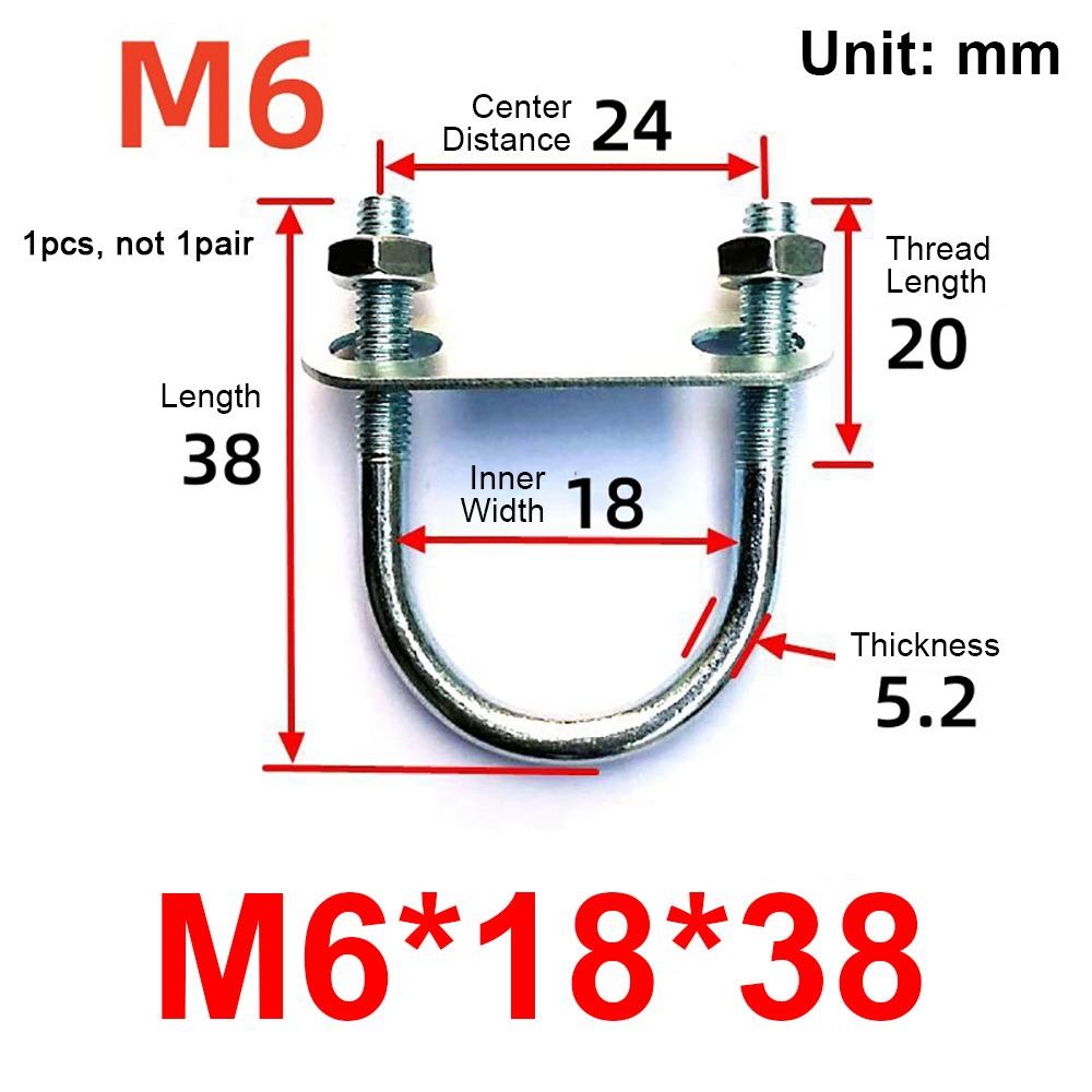 1 шт. Новый оцинкованный Q235 углеродистая сталь M8 зажим для круглой трубы с крепежными винтами круглый болт трубный U-образный хомут для круглой трубы