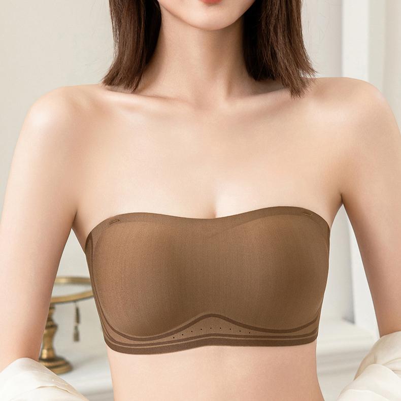 Underwear Women's Anti-slip Gathering Bra Seamless Beauty Back Wrap Chest Support Comfortable Bra Strapless Push Up Bra