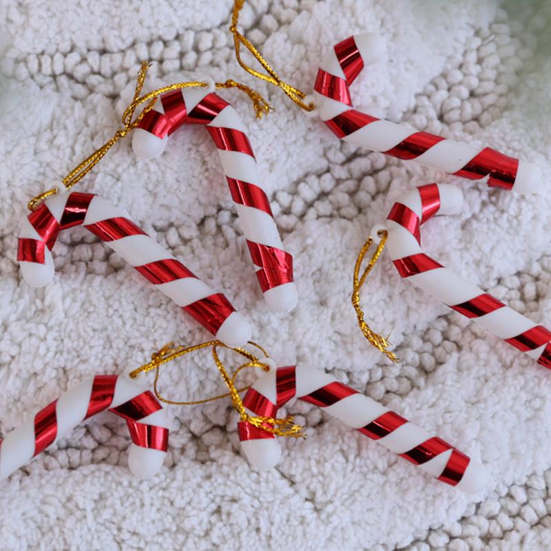 Christmas Ornaments Christmas Tree Pendants Candy Lollipop Santa Claus Crutches Plastic Toy New Year Party Hanging Decoration