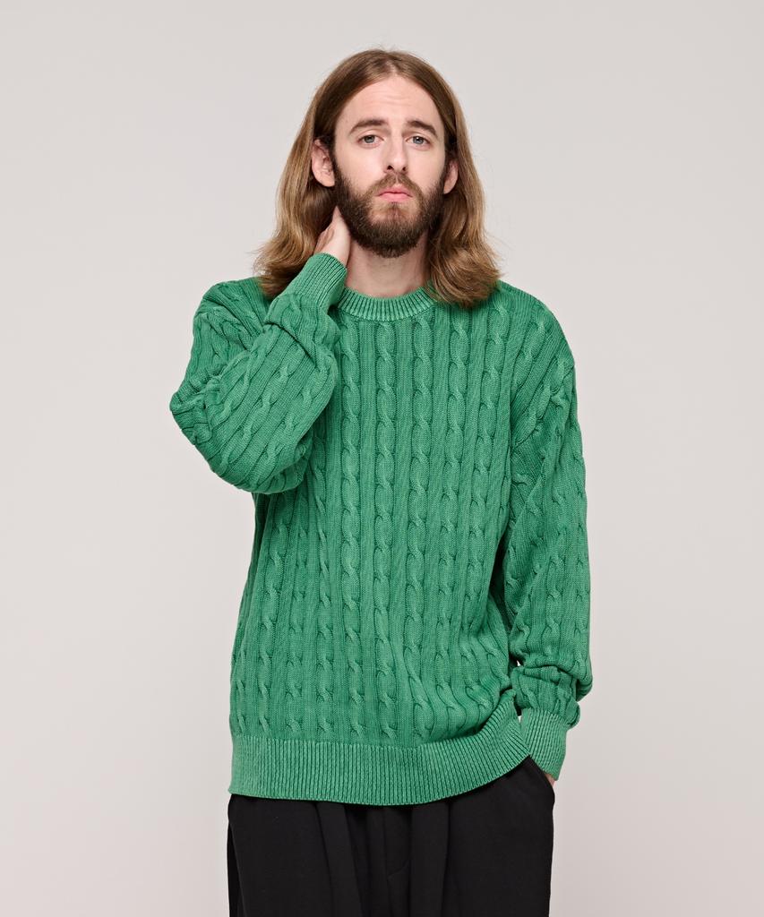 CARGOBROS Cb Pigment Cable Round Knit (Green)