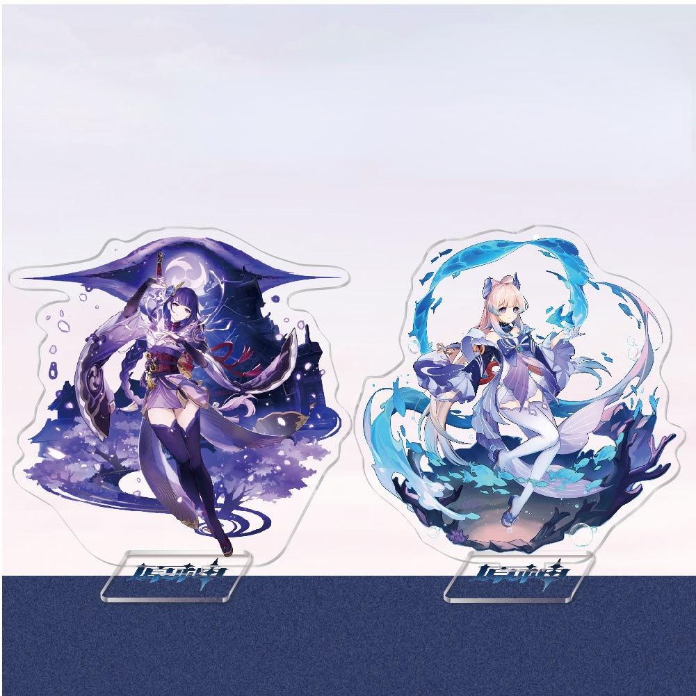 Game Anime Genshin Impact General Raiden Acrylic Cosplay Character Stand Acrylic Figure Stand Painted Desk Decor Ornament Gift