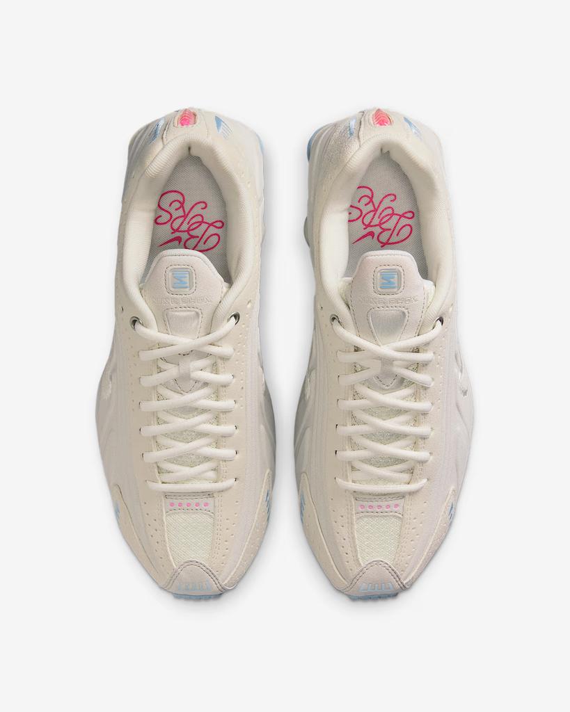 IH3572-110 Nike Shox R4 Бледно-слоновая кость Светло-древесно-коричневый Небесно-голубой (Женский)