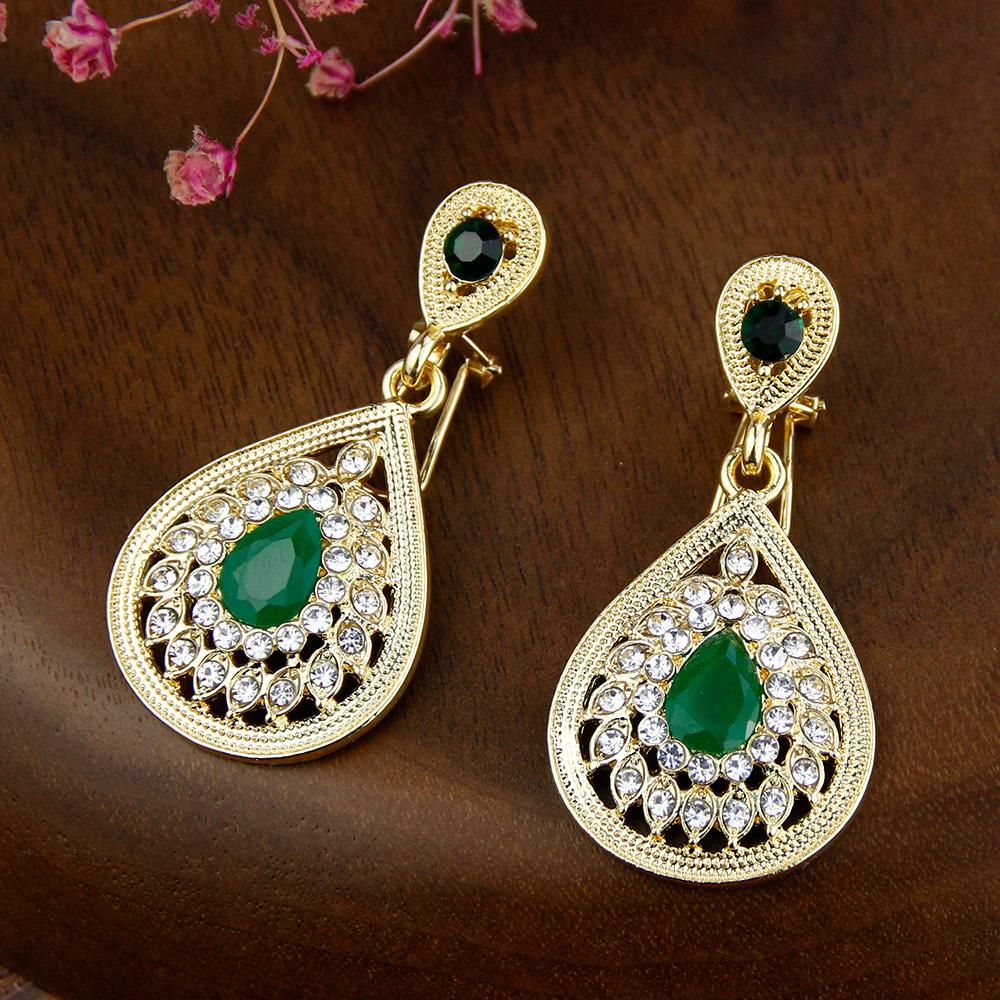 Элегантные круглые серьги-капли для женщин, серьги со стразами золотого цвета, свадебные украшения, свадебный подарок