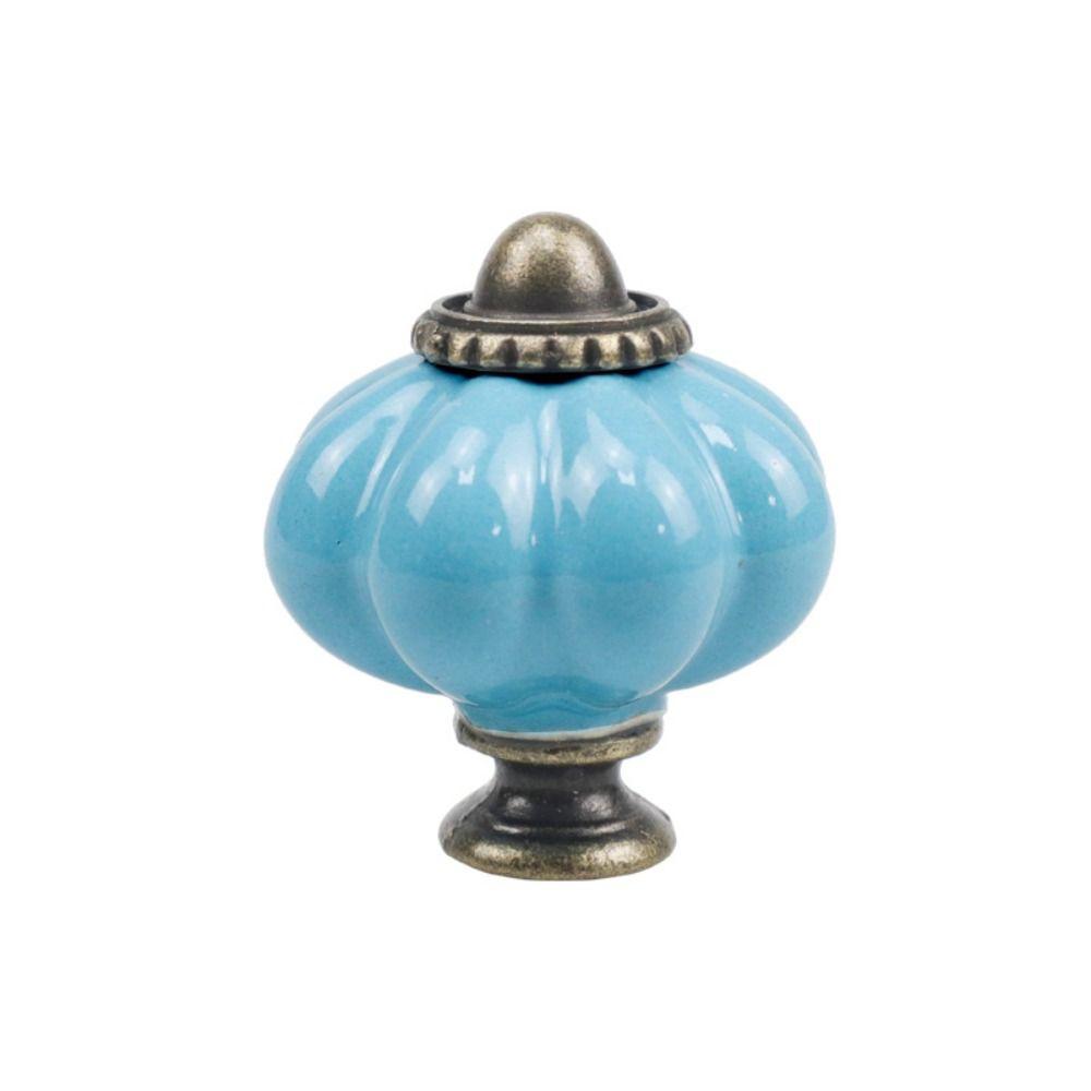 Single Hole Cabinet Knob Round Drawer Knobs Retro Ceramic Pumpkin Handle  Kitchen
