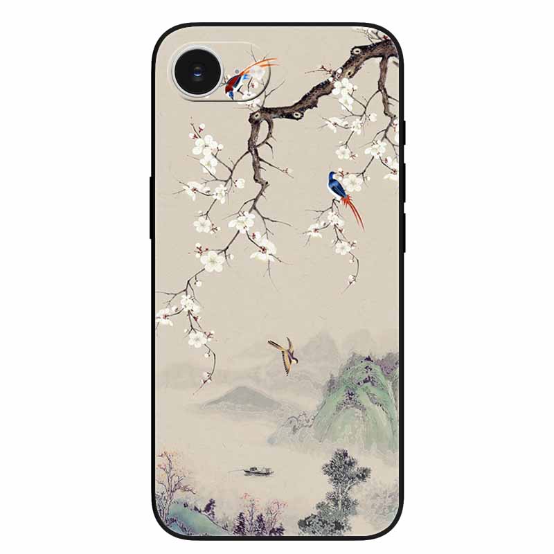For iPhone 16e Case Soft Silicone Flowers 3D Relief Cover for iPhone 16e 2025 Black Phone Cases Funda On for Iphone16e 16 e Cool