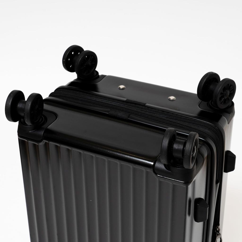 Маленький двухместный с напитком серебристый [Базовая земля] Ручная кладь, размер, 33 л, тихий, ролики, держатель, 3,6 кг,