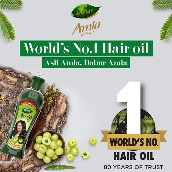 Масло для волос Dabur Amla - 550 мл (Пакет из 3) | Для крепких, длинных и густых волос | Питает кожу головы | Контролирует выпадение волос, укрепляет волосы