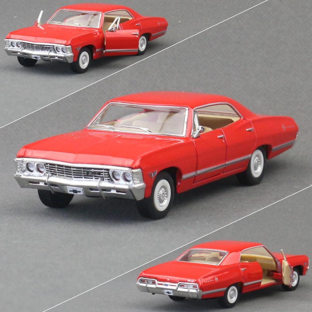 KiNSMART Модель игрушечного автомобиля 1/43 Chevrolet Impala 1967 Классическая литая миниатюра Машинка с инерционным механизмом Коллекция Подарок для ребенка Мальчика