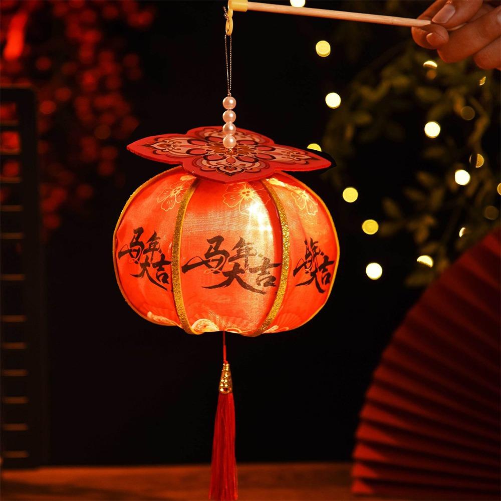 Древний Новый Год Фонарь-Хурма Ручная Работа с Кисточкой Светящийся Фонарный Ткань Благословение Ручной Фонарь Праздник Середины Осени