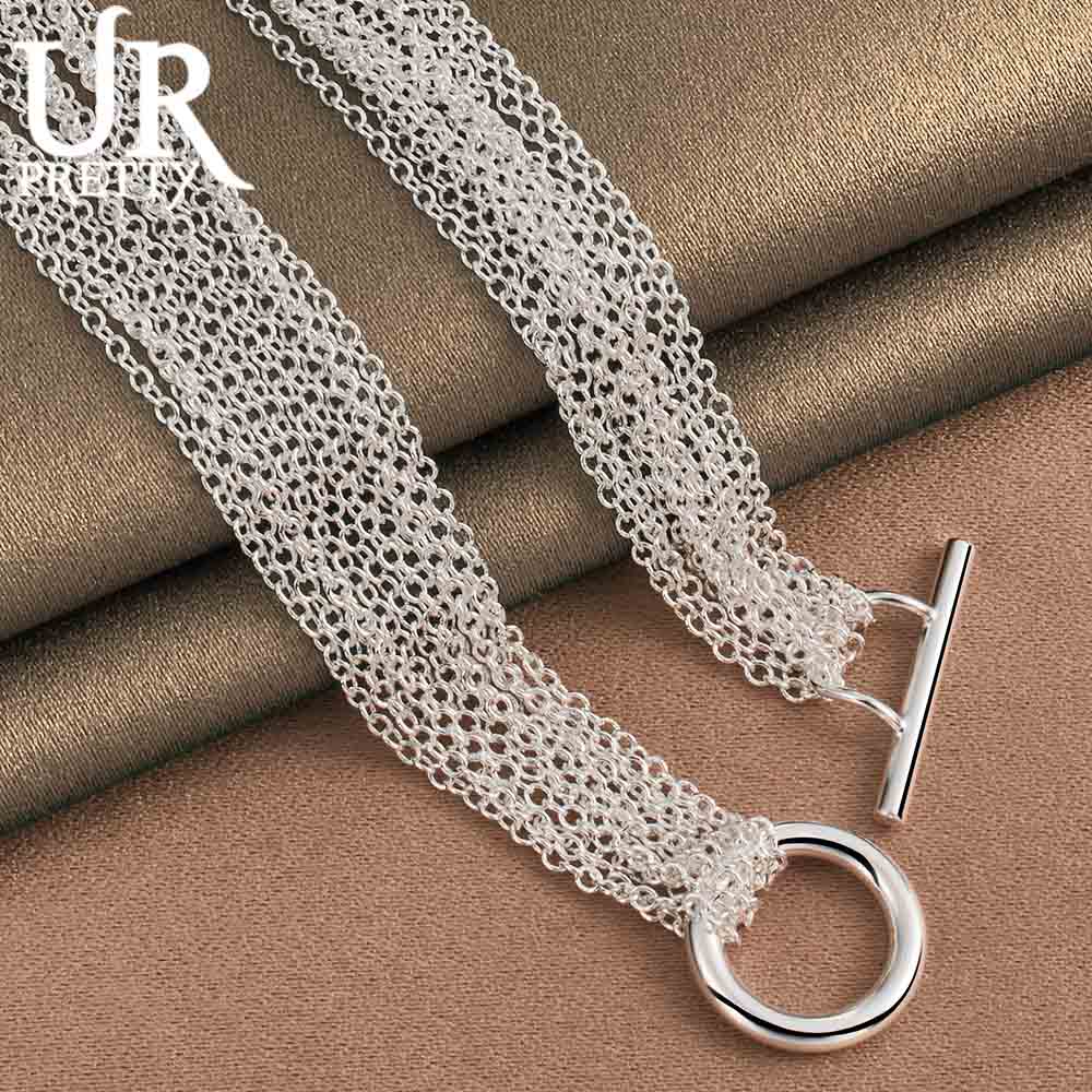 Женские многорядные модные свадебные украшения из стерлингового серебра 925 пробы в форме сердца