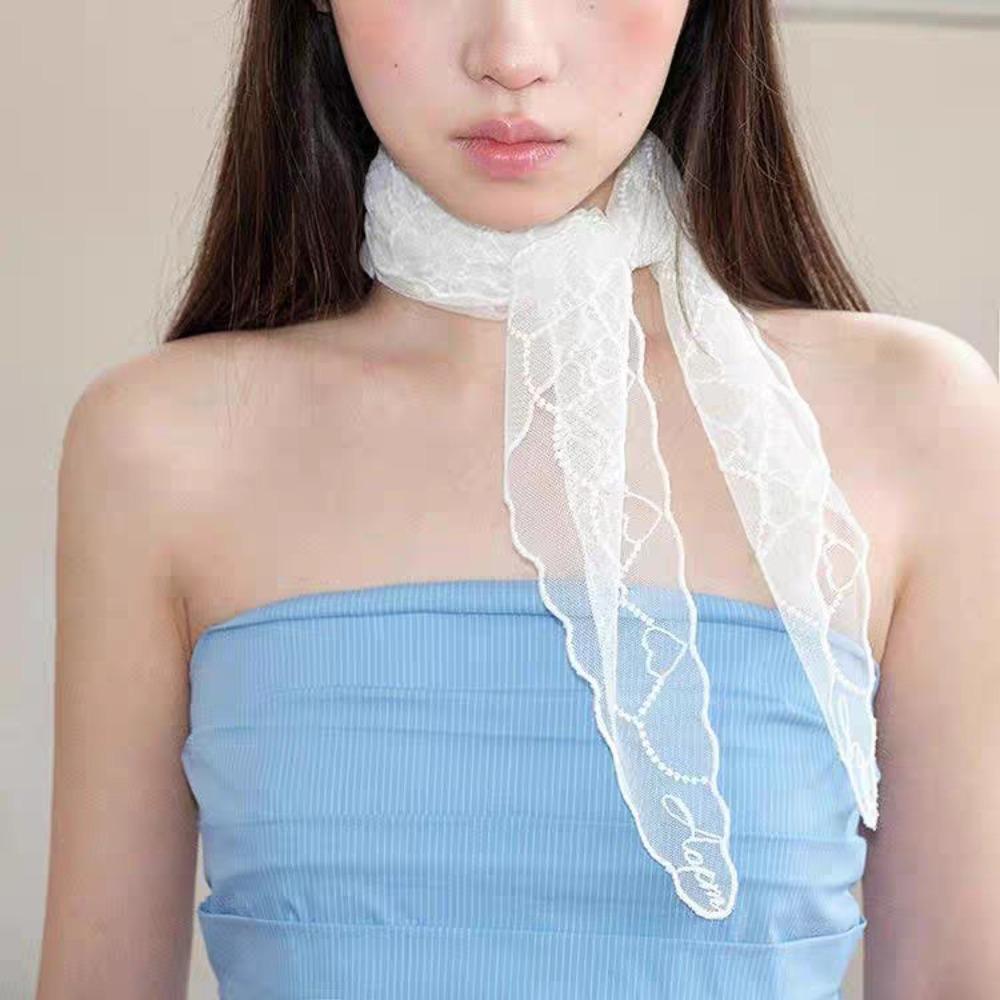 Korean Style Lace Scarves Love Heart Triangle Hijab Scarf Retro Bandanas Shawl Girls