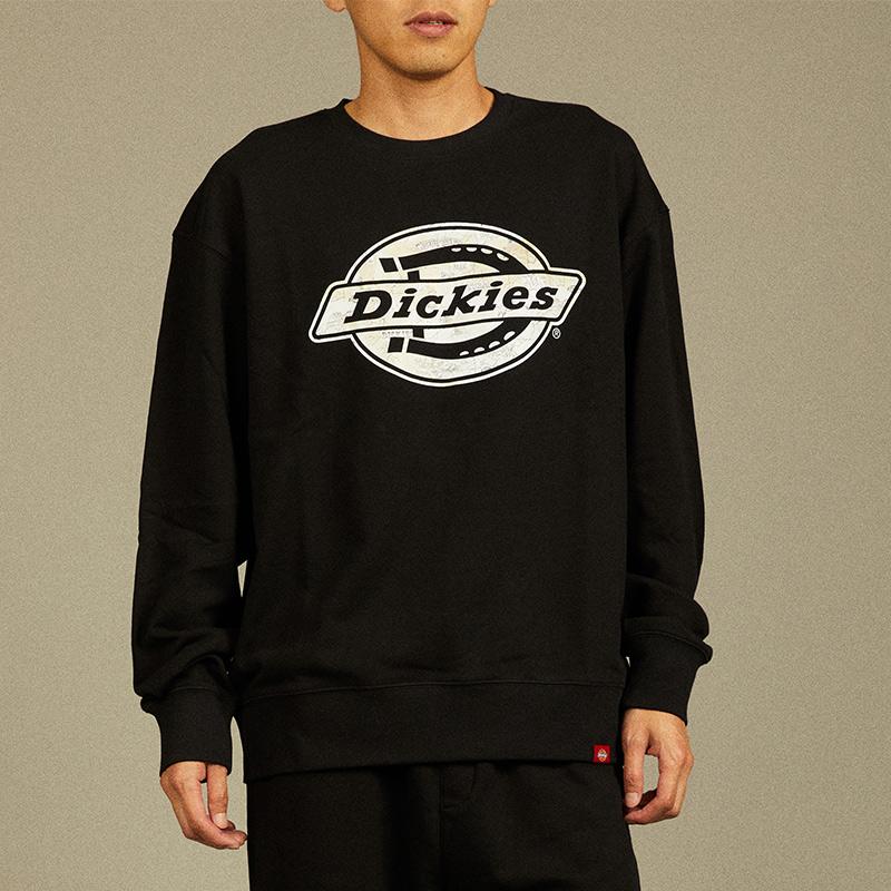 Dickies Классическая толстовка с принтом логотипа, с круглым вырезом, мужская, черная DK012594BLK