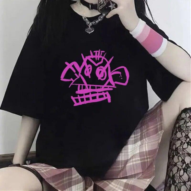 Футболка Jinx Arcane Monkey, аниме, футболки для косплея, женские футболки унисекс, унисекс, гранж, эстетика, с коротким рукавом, 100% хлопок, принт, летняя уличная футболка унисекс
