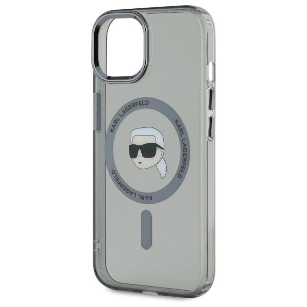 Karl Lagerfeld Klhmp15Shlskik Iphone 15  6.1 Czarny/Black Hardcase Iml Metal Karl Head Magsafe