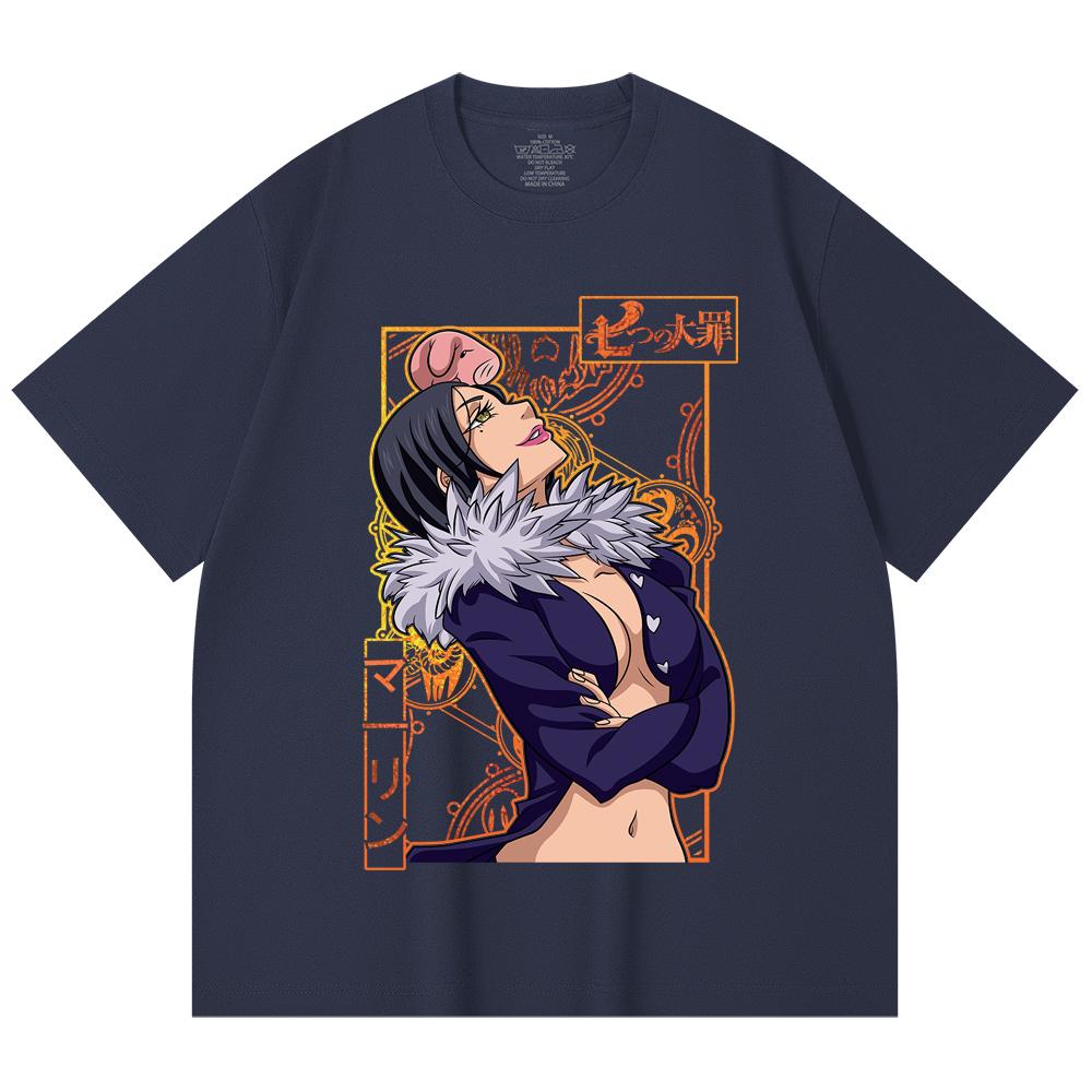 230 Gsm 100% Cotton Seven Deadly Sins V9 Merlin Print Unisex Heavy Cotton T Shirt