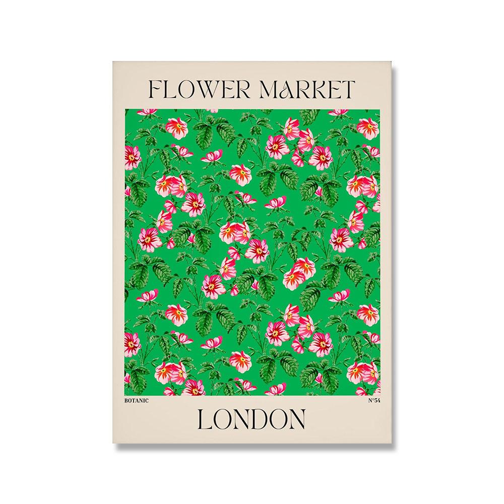 Цветочный рынок Париж Лондон печать плакатов винтажная ботаническая картина на холсте с растениями абстрактная настенная живопись скандинавская картина для гостиной