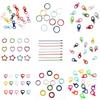 Colorful Spring Alloy Spray Paint Peach Heart & Figure 8 Keychain DIY Jewelry Material Pack