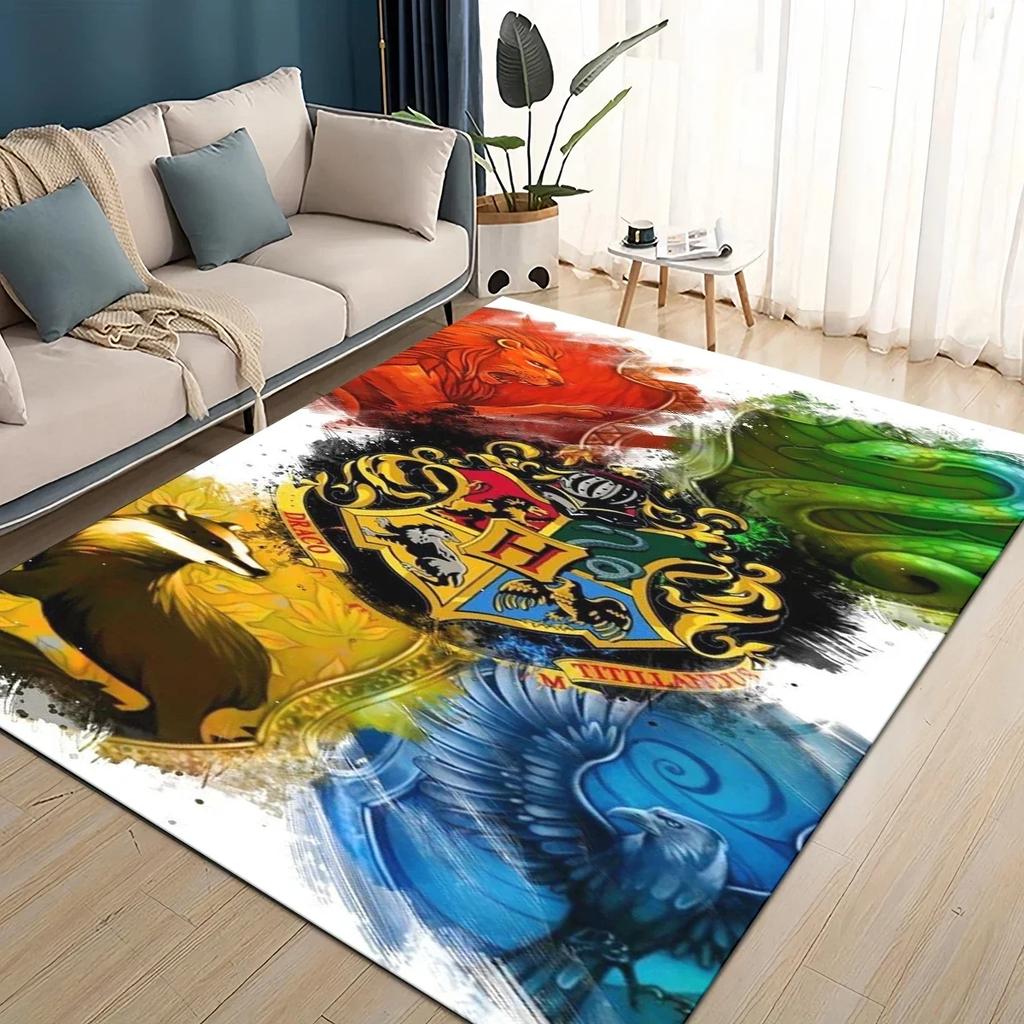 3D H-Hogwarts Magic Sign Gift Rug Carpet for Living Room Bedroom Home Decor,kids Play Non-slip for Sofa Doormat