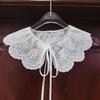 White Lace Fake Collar Women's Blouse Cloud Shoulder Scarf Shawl Embroidered Flower Detachable Collar Top Clothing Accessories