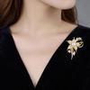 Exquisite Flower Pearl Brooch Metal Lapel Pins For Women Girls Versatile Shiny Corsage Clothing Accessories Gifts