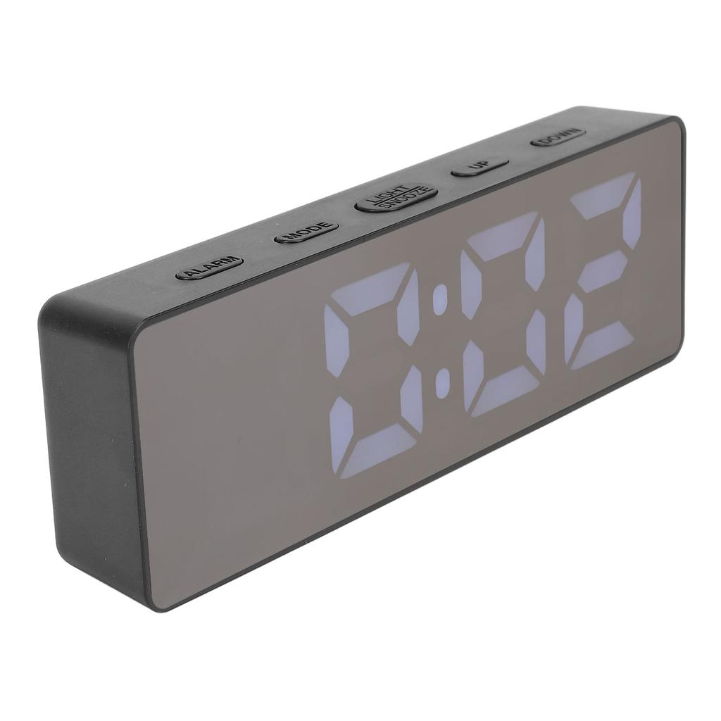 LED Digital Alarm Clock Time Date Temperature Display Stylish Look Electric Clock for Bedroom Living Room Office Black