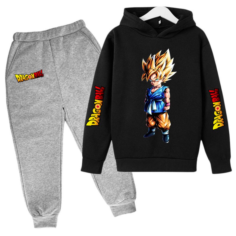 MINISO Уличный костюм Goku Fashion Girl Boy Одежда Аниме Dragon Ball Z Зимние детские комплекты 2025 Kawaii Теплые размеры 100-160 Топы Милые Теплые