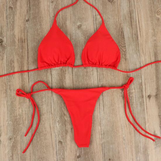 2 шт./компл. женский сексуальный комплект бикини с лямкой на бретельках и мягким бюстгальтером с высокой талией, комплект стрингов на шнуровке, пляжный купальный костюм, купальный костюм