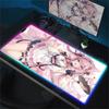 RGB Anime Cute Hakui Koyori Mousepad Non-slip Rubber Gaming Hololive Mouse Pad Keyboard Mat Computer PC Laptop Pad Game Desk Mat