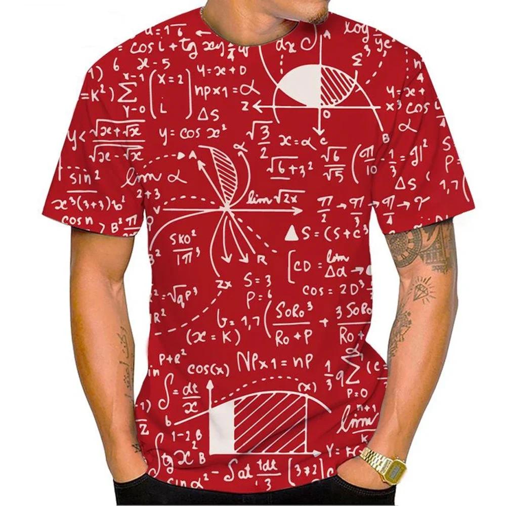 Summer Men Fashion New Mathematical Formula 3D PrintT-Shirt Number Funny Short Sleeve Equation Unisex Kids Hot Sale Casual Top