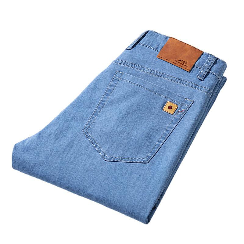 Мужские эластичные дышащие узкие прямые джинсы Four Seasons Ice Silk