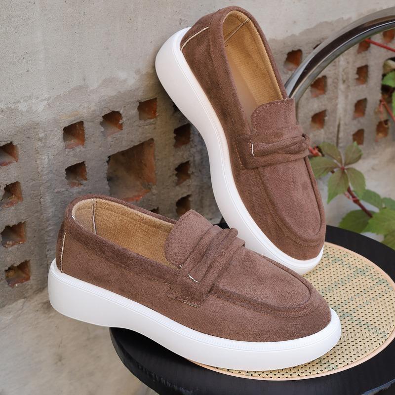 Новый стиль повседневных туфель-бобов на толстой подошве, на плоском каблуке, большого размера, которые можно надевать одной ногой и которые универсальны