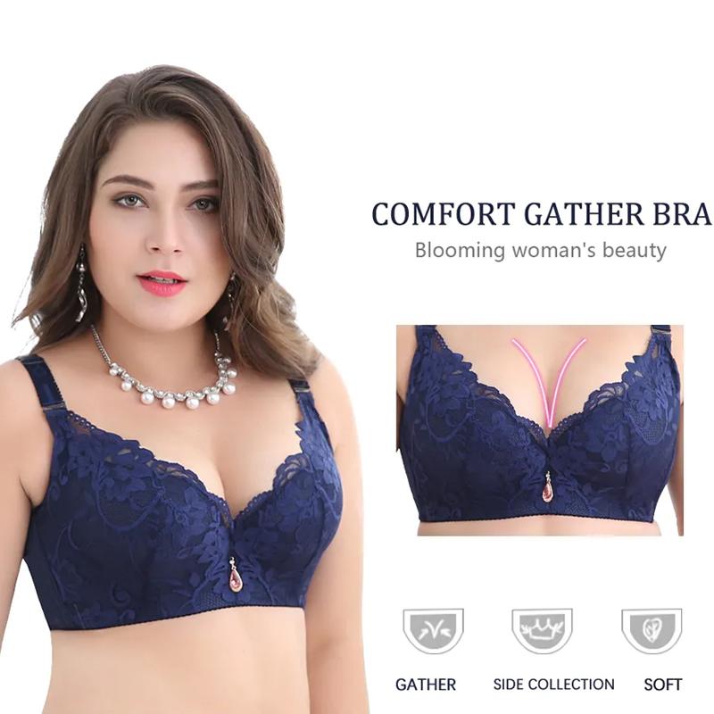 Сексуальные милые женские бюстгальтеры Push Up кружевной бюстгальтер больших размеров бюстгальтер комфортное нижнее белье женский двубортный