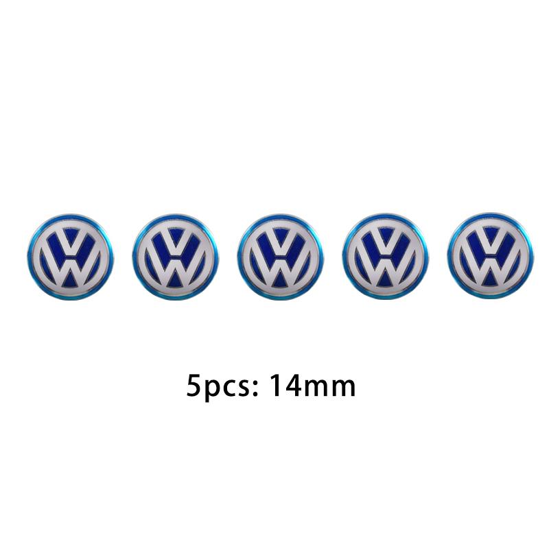 Abcd1 Для VW GTI Polo Golf Passat Tiguan Arteon Touareg CC Taigo Caddy Je 5/10 шт. 14 мм Металлические наклейки-логотипы на значок эмблемы брелока автомобиля