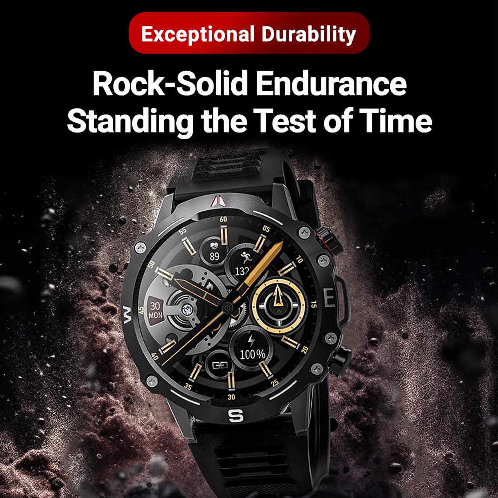 1,5-дюймовые мужские спортивные смарт-часы с синим зубом, компас, IP68, водонепроницаемый браслет с ЭКГ и функцией NFC