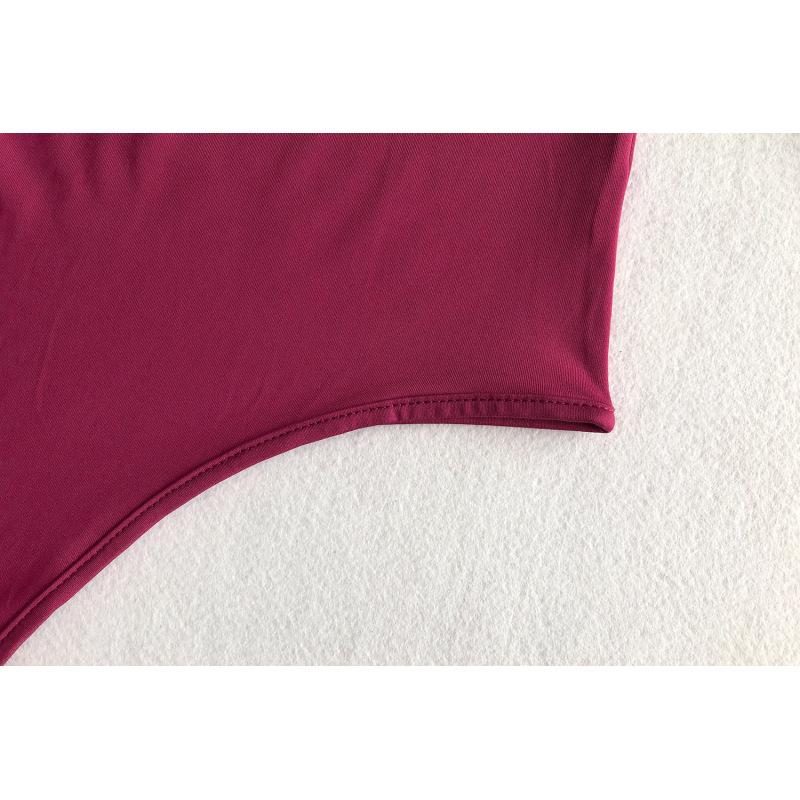 Женский цельный сплошной цвет с длинными рукавами, сексуальный комбинезон с защитой от воздействия больших размеров