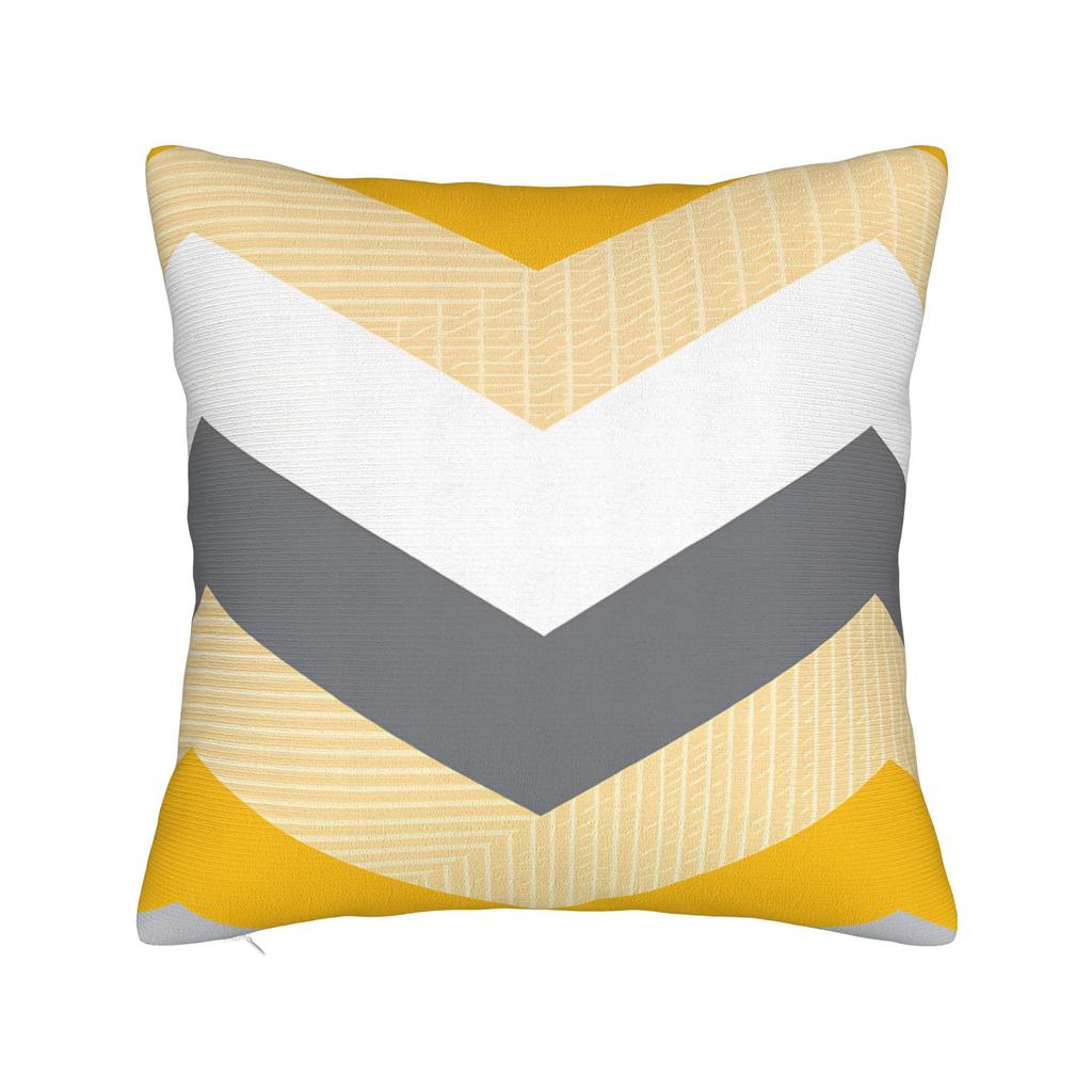 Yellow Grey Geometric Pillowcases  Kawaii Pillow Case For Living Room Bed Chair Comfy Pillow Cover