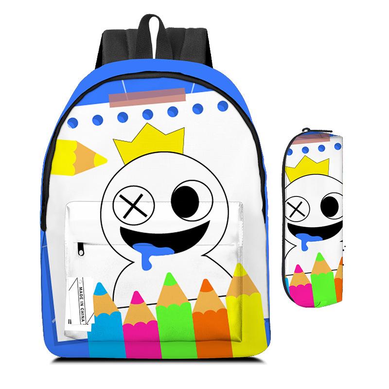 Школьный рюкзак Rainbow Friends для начальной школы, двухсекционный, детский мультяшный рюкзак Rainbow Friends, пенал