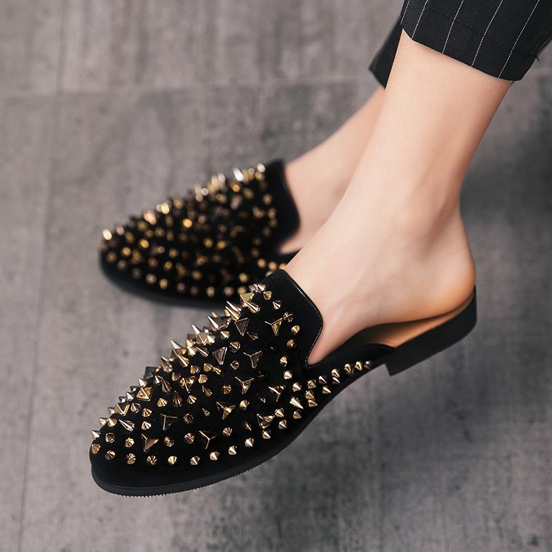 Мужские туфли на шпильках Slip On, черные, мужские, роскошные, удобные, мокасины, 7#23/10D50, балетки Paty, Zapatos Hombre