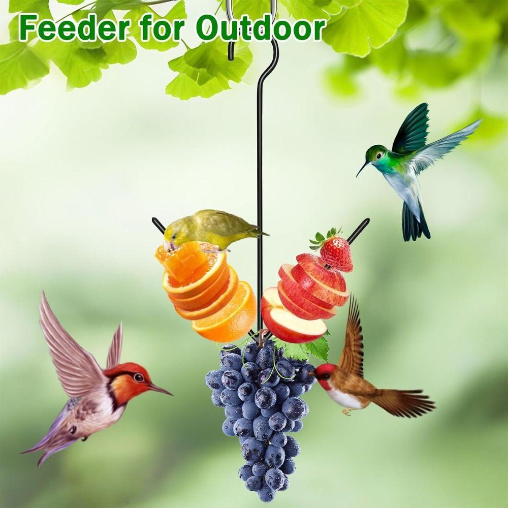 Metal Fruit Bird Feeder Hanging Hook Pet Food Storage Rack Hummingbird Feeder Yard Porch