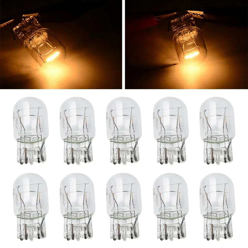 10PCS T20 7443 1891 21/5W Clear Glass Turn Signal Stop Brake Tail Light Bulbs Fit For All Car Models Using 7443 Bulbs Car Light