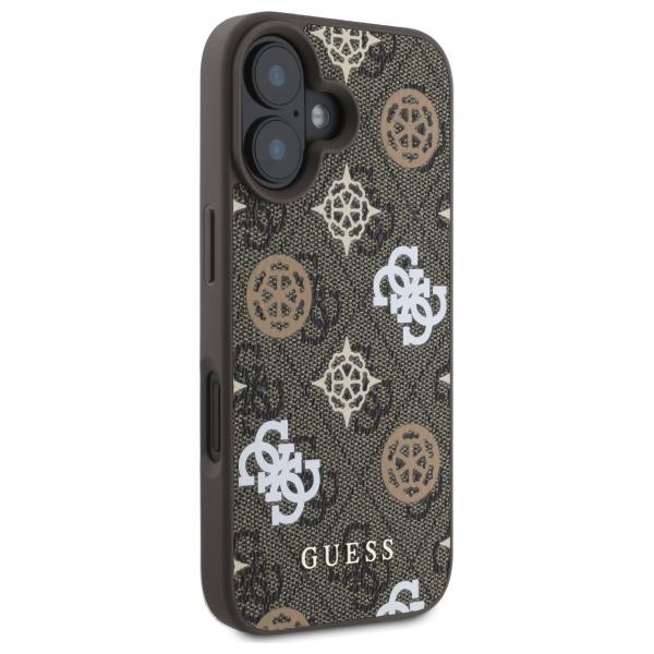 Etui do iPhone 16 Guess Hardcase Peony MagSafe Brązowy