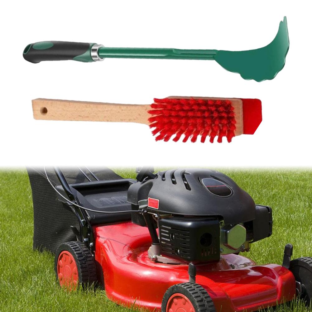 Gardening Tool Set With Brush And Scraper For Lawn Mower Blade And Yard Equipment Cleaning For Grass And Debris Removal