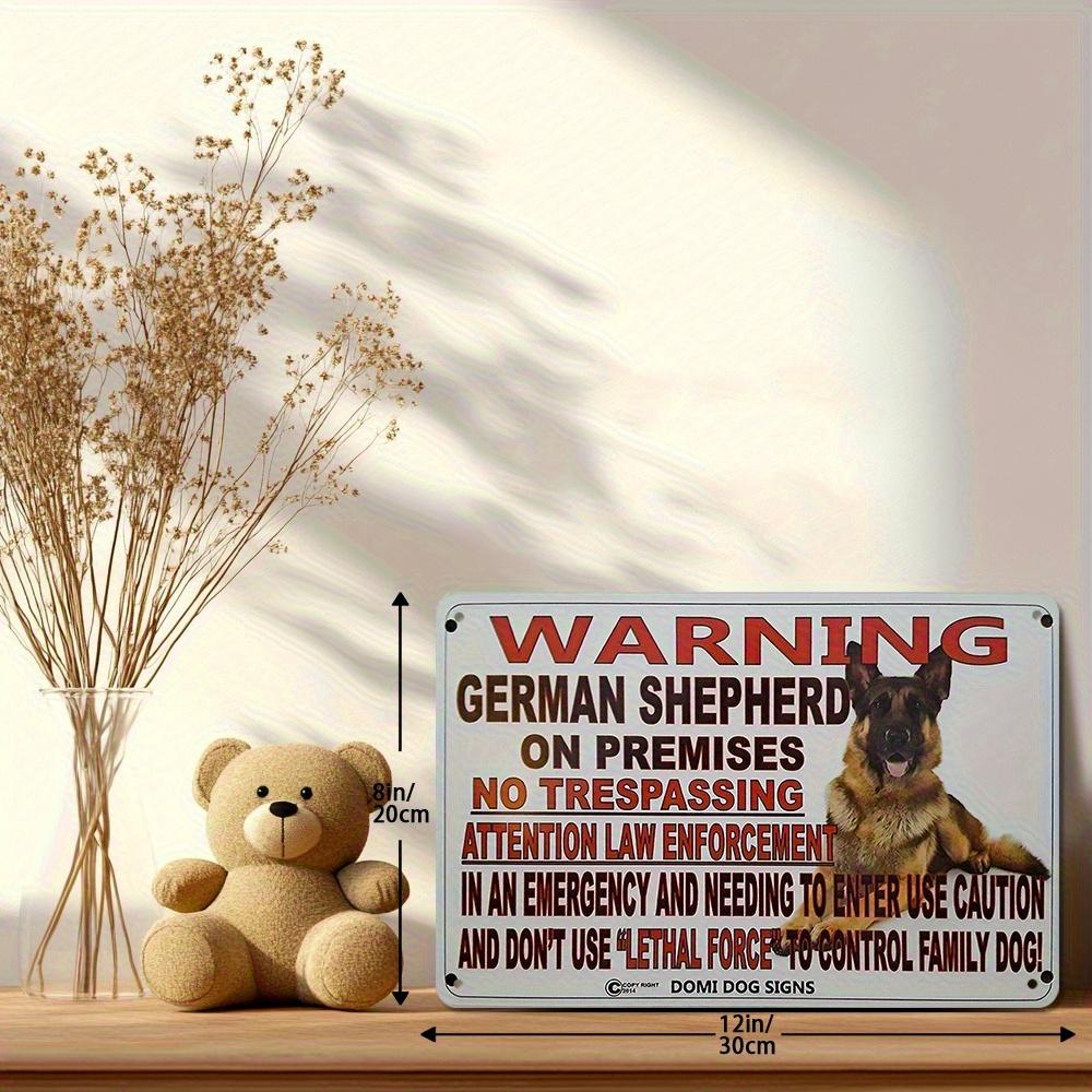 Funny German Shepherd Warning Sign x Inch Rustic Iron Wall Decor Perfect for Country Home Restaurant Art