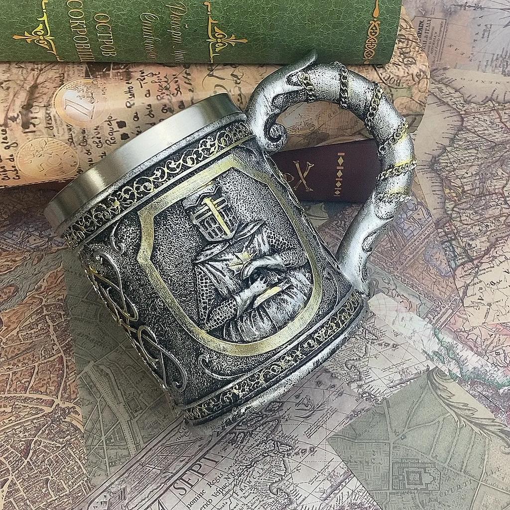 Medieval Armor Knight Wine Glass Vintage Goblet Decoration Whiskey Funny Cup Personality Gift Piece